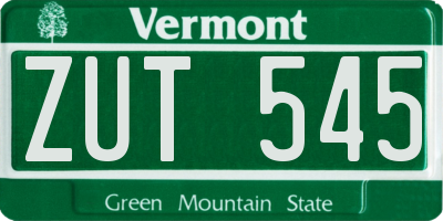 VT license plate ZUT545