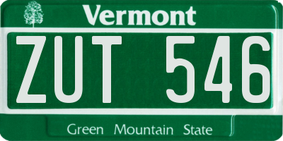 VT license plate ZUT546