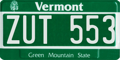 VT license plate ZUT553