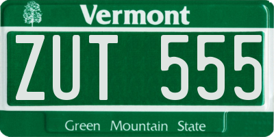 VT license plate ZUT555
