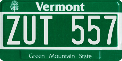 VT license plate ZUT557