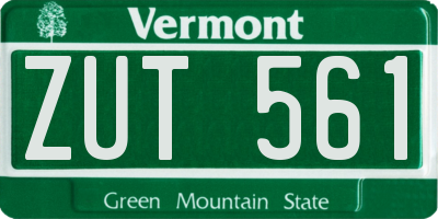 VT license plate ZUT561