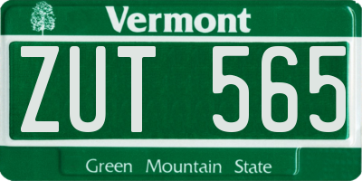 VT license plate ZUT565