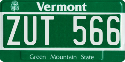 VT license plate ZUT566
