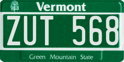 VT license plate ZUT568