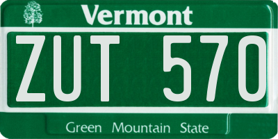VT license plate ZUT570