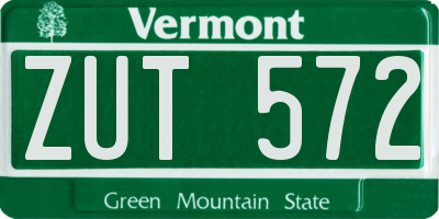 VT license plate ZUT572