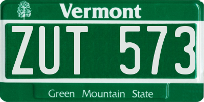 VT license plate ZUT573