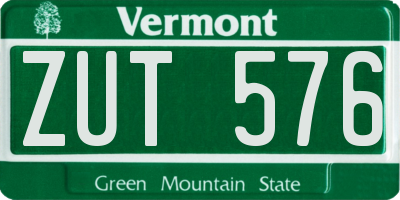 VT license plate ZUT576