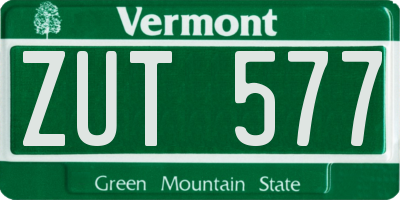 VT license plate ZUT577