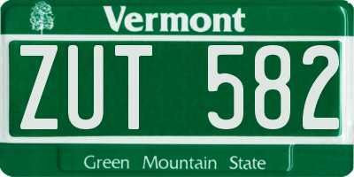 VT license plate ZUT582