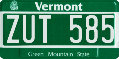 VT license plate ZUT585