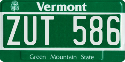 VT license plate ZUT586