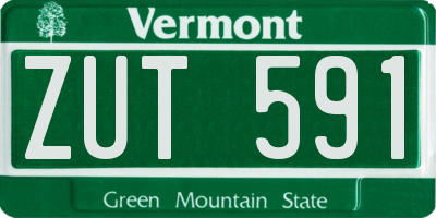 VT license plate ZUT591