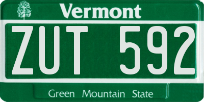 VT license plate ZUT592
