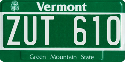 VT license plate ZUT610