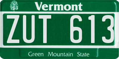 VT license plate ZUT613
