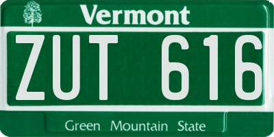 VT license plate ZUT616