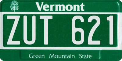 VT license plate ZUT621