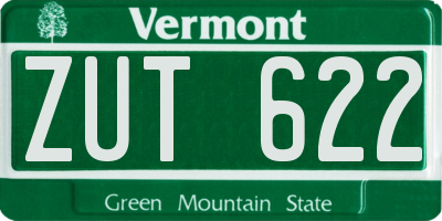 VT license plate ZUT622