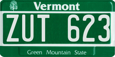 VT license plate ZUT623