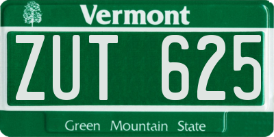 VT license plate ZUT625