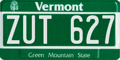 VT license plate ZUT627