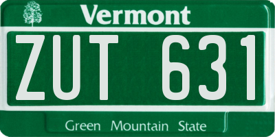 VT license plate ZUT631
