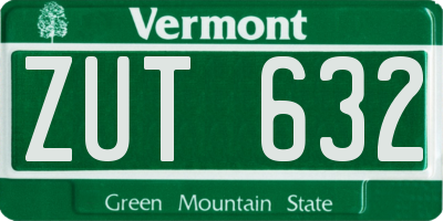 VT license plate ZUT632