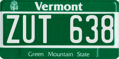 VT license plate ZUT638