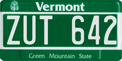 VT license plate ZUT642