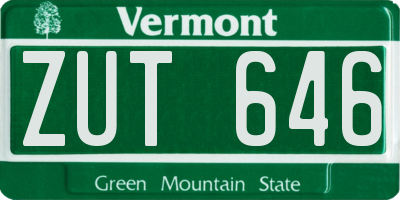VT license plate ZUT646