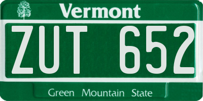 VT license plate ZUT652