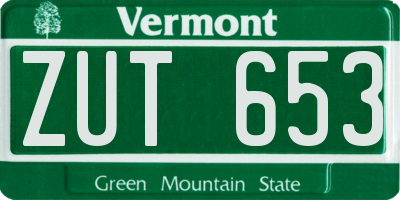 VT license plate ZUT653