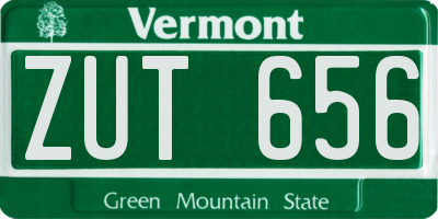 VT license plate ZUT656