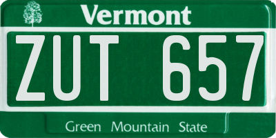 VT license plate ZUT657
