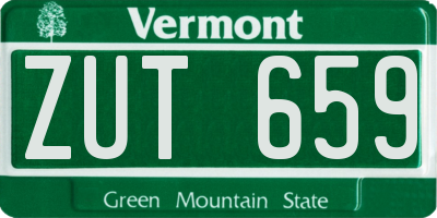 VT license plate ZUT659