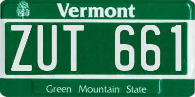 VT license plate ZUT661