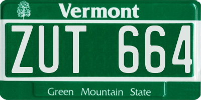 VT license plate ZUT664