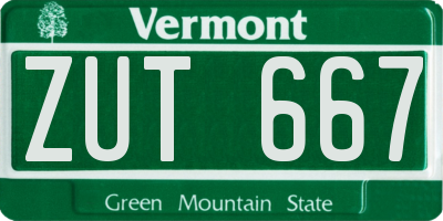VT license plate ZUT667