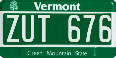 VT license plate ZUT676