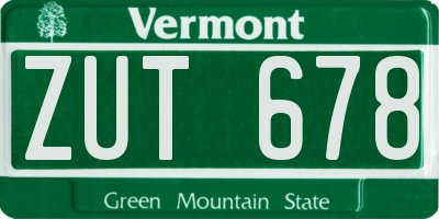VT license plate ZUT678