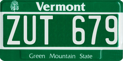 VT license plate ZUT679
