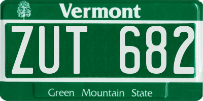 VT license plate ZUT682