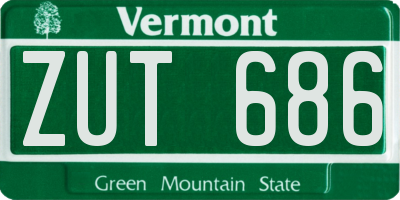 VT license plate ZUT686