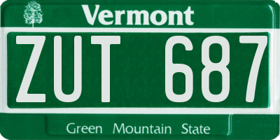 VT license plate ZUT687