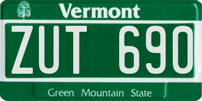 VT license plate ZUT690