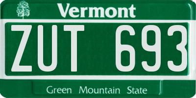 VT license plate ZUT693
