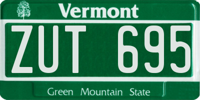 VT license plate ZUT695
