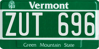 VT license plate ZUT696